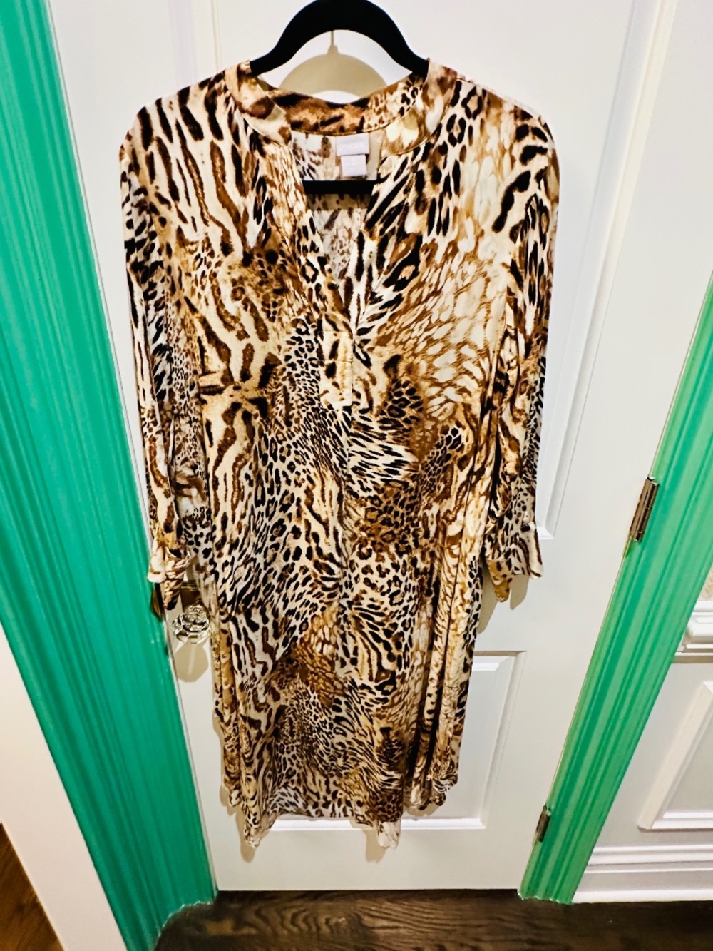 NWT Chico's Leopard Print Midi Dress- size 4-6